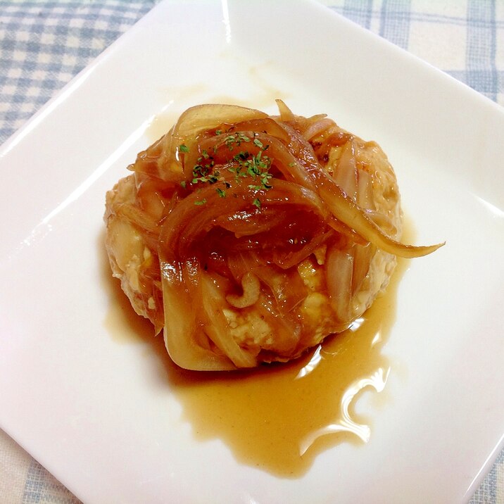 鶏挽肉で♪豆腐ハンバーグ^o^